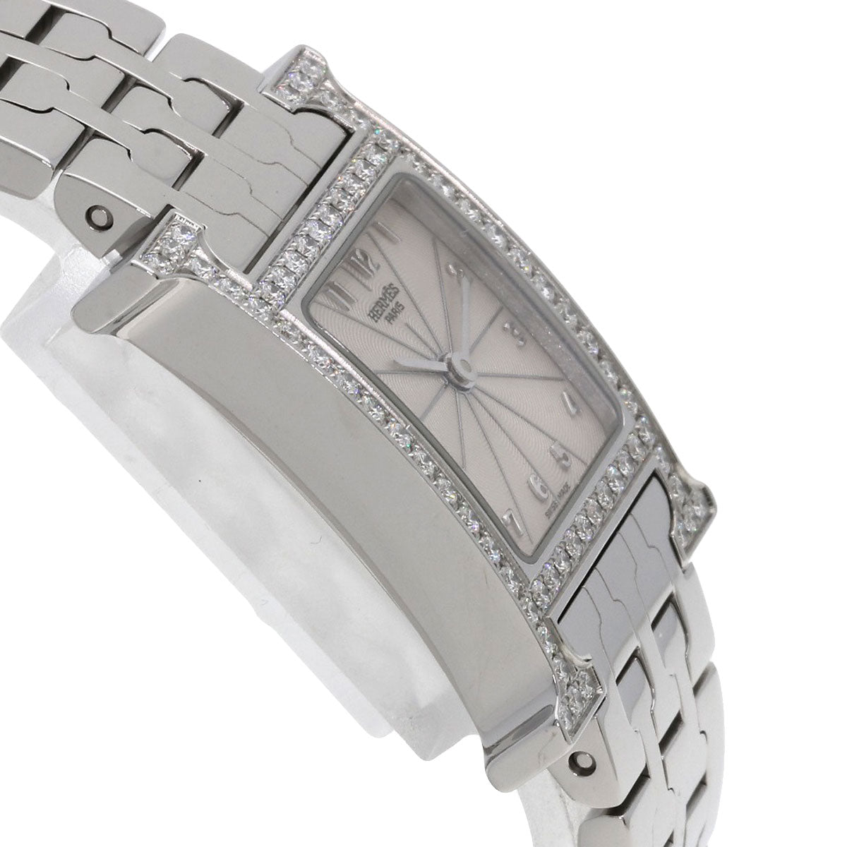 HERMES H Watch Bezel Diamond Watches HH1.230 Stainless Steel/Stainless Steel Ladies