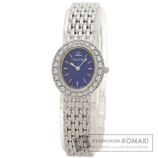 SEIKO CREDOR BezelDiamond Watches 1E70-0DD0 K18 White Gold/K18 White Gold Ladies