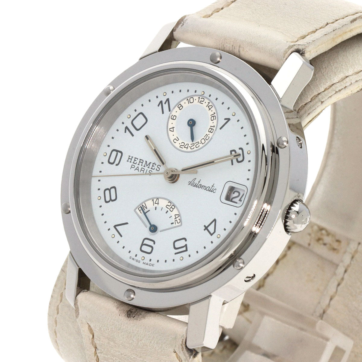 HERMES Clipper Power Reserve Watches CL5.710 Stainless Steel/Leather mens