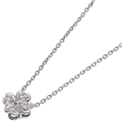 MIKIMOTO   Necklace Clover Diamond K18 White Gold Ladies