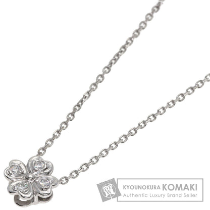 MIKIMOTO   Necklace Clover Diamond K18 White Gold Ladies