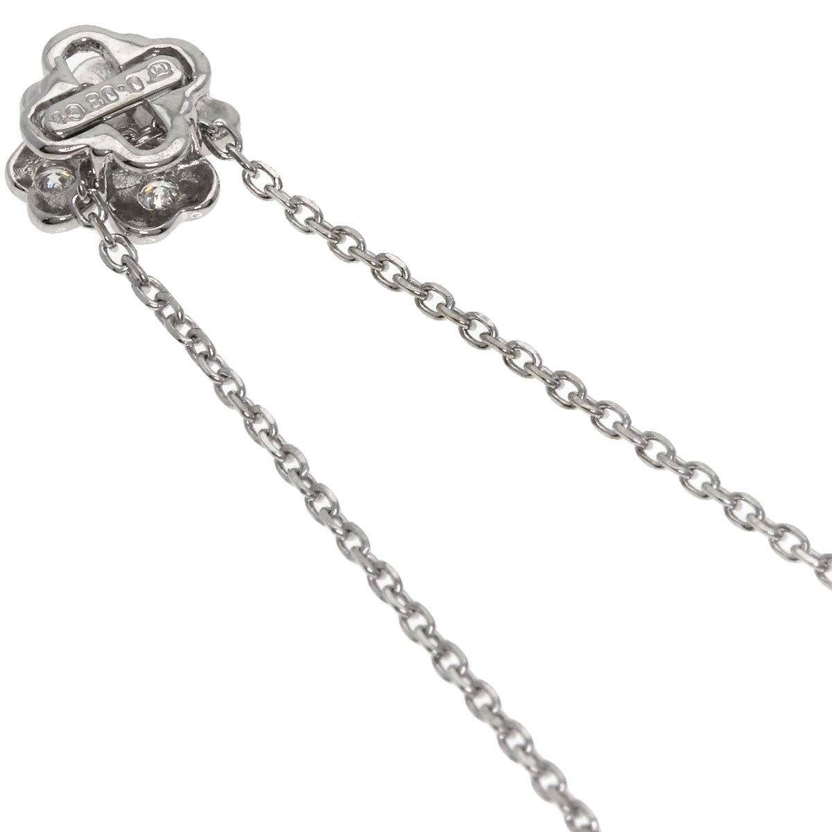 MIKIMOTO   Necklace Clover Diamond K18 White Gold Ladies