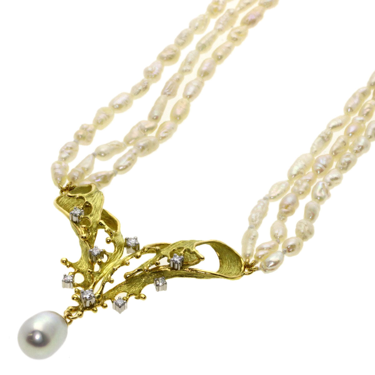 NOBUKO ISHIKAWA   Necklace Freshwater Pearl Pearl K18 Yellow Gold PT900Ladies