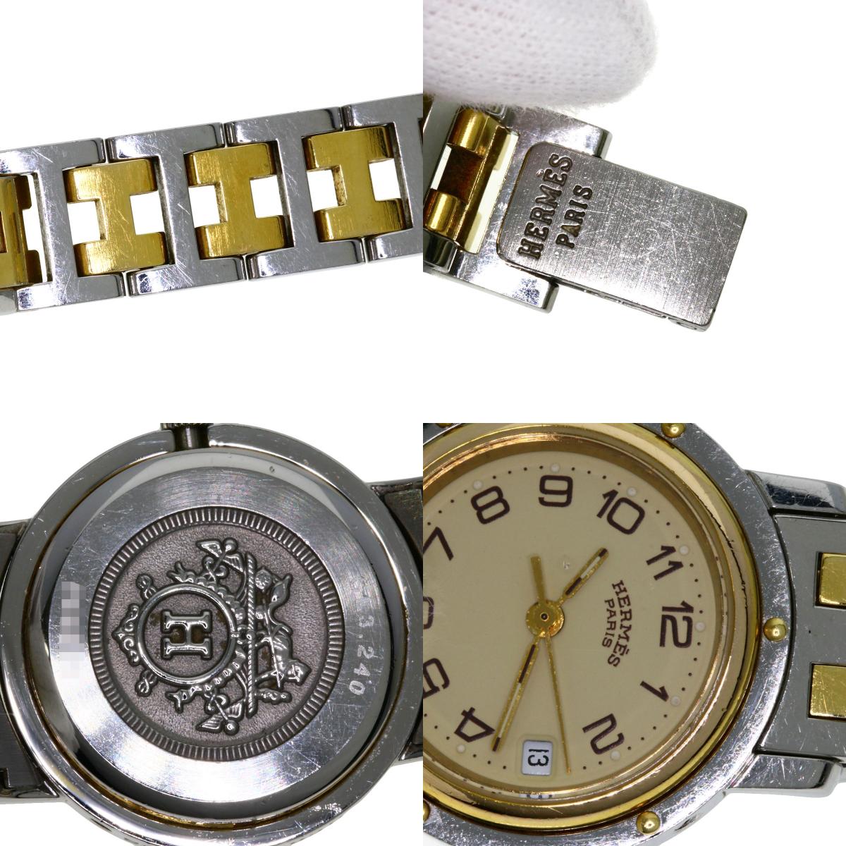 HERMES Clipper Watches CL3.240 Stainless Steel/SSxGP Ladies