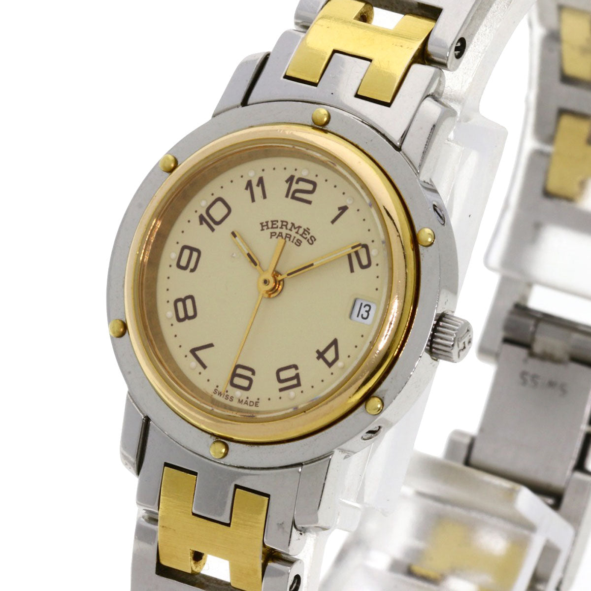 HERMES Clipper Watches CL3.240 Stainless Steel/SSxGP Ladies