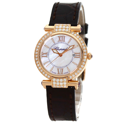 Chopard Imperiale 1.1" Diamond Watches K18 Pink Gold/Leather Ladies