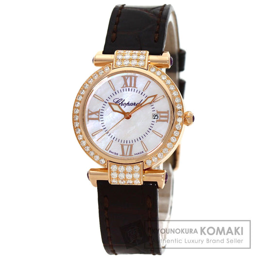 Chopard Imperiale 1.1" Diamond Watches K18 Pink Gold/Leather Ladies