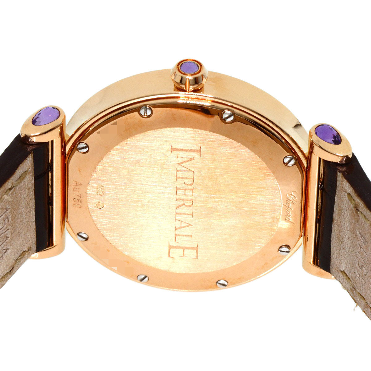 Chopard Imperiale 1.1" Diamond Watches K18 Pink Gold/Leather Ladies