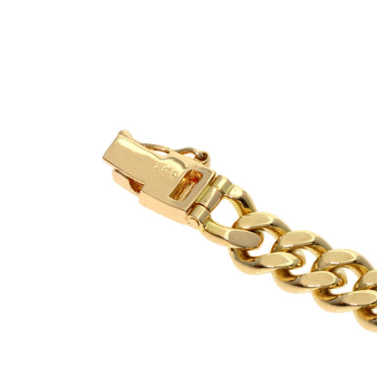 0.84ct Curb chain Kihei 3P Diamond Bracelet K18 Yellow Gold 27.6g　Ladies