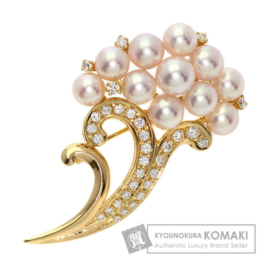 TASAKI   Brooch Akoya Pearl Pearl Diamond K18 Yellow Gold Ladies