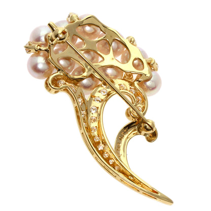 TASAKI   Brooch Akoya Pearl Pearl Diamond K18 Yellow Gold Ladies