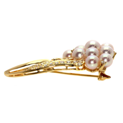 TASAKI   Brooch Akoya Pearl Pearl Diamond K18 Yellow Gold Ladies