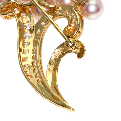 TASAKI   Brooch Akoya Pearl Pearl Diamond K18 Yellow Gold Ladies