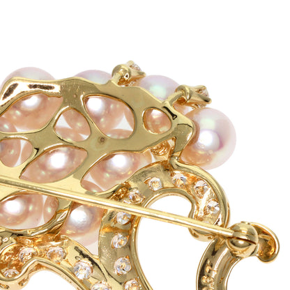 TASAKI   Brooch Akoya Pearl Pearl Diamond K18 Yellow Gold Ladies