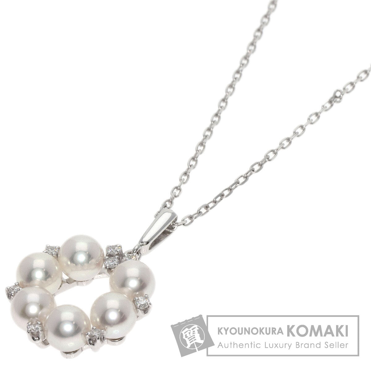 MIKIMOTO   Necklace Akoya Pearl Pearl Diamond K18 White Gold Ladies