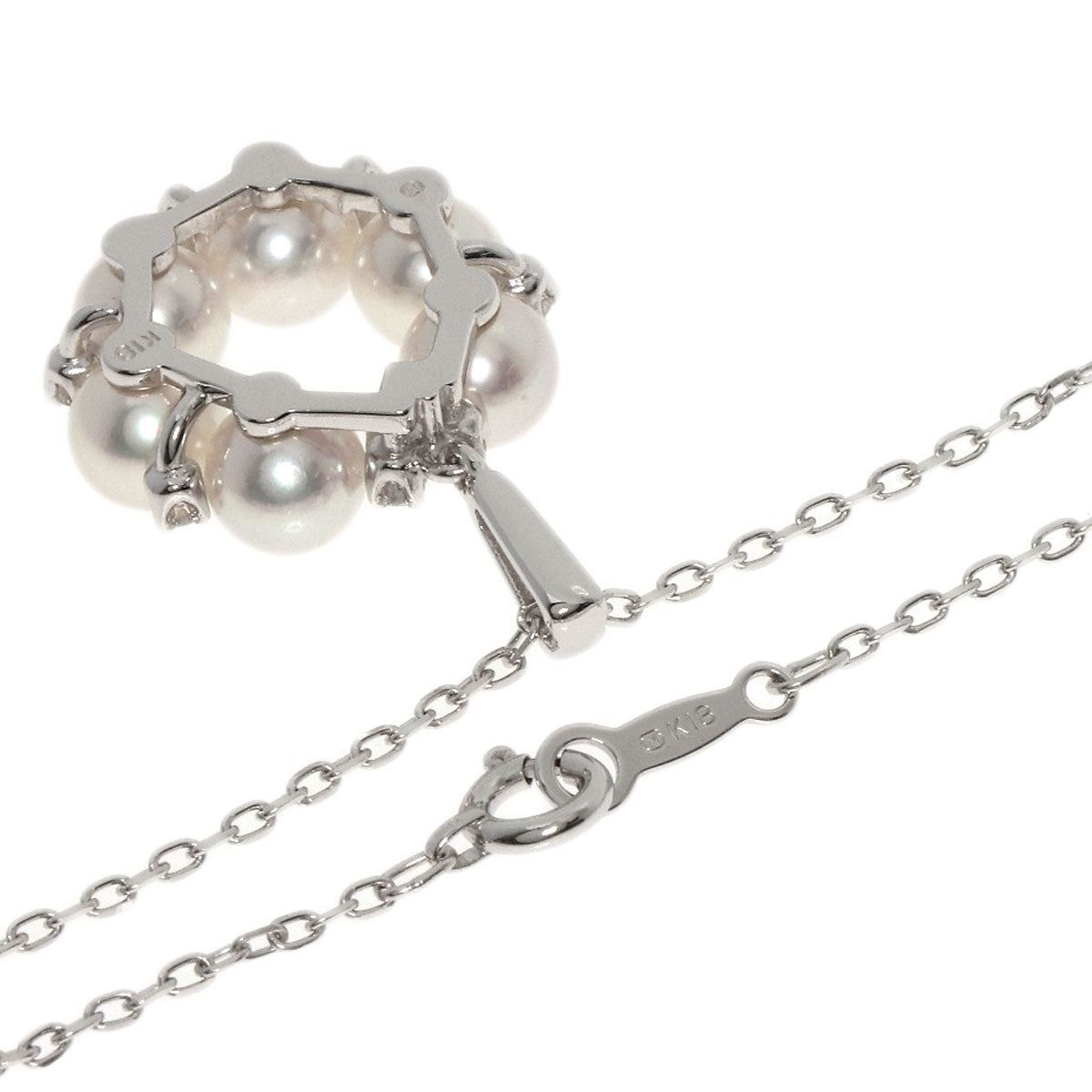 MIKIMOTO   Necklace Akoya Pearl Pearl Diamond K18 White Gold Ladies