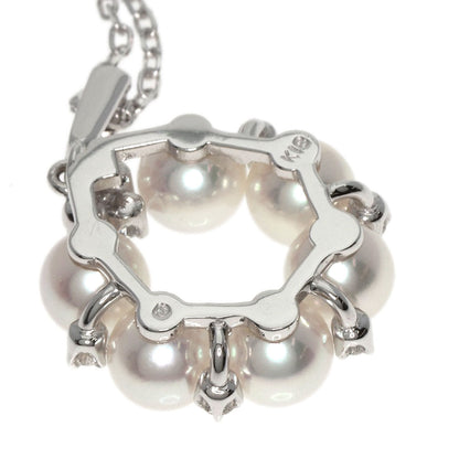 MIKIMOTO   Akoya Pearl Pearl Diamond Necklace  K18 White Gold Ladies [Used]