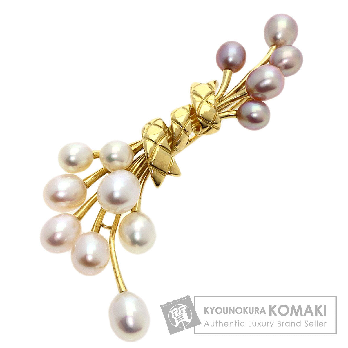 MIKIMOTO   Brooch Freshwater Pearl Pearl K18 Yellow Gold Ladies