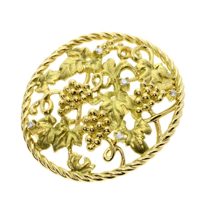 TASAKI Diamond Brooch K18 Yellow Gold Ladies [Used]