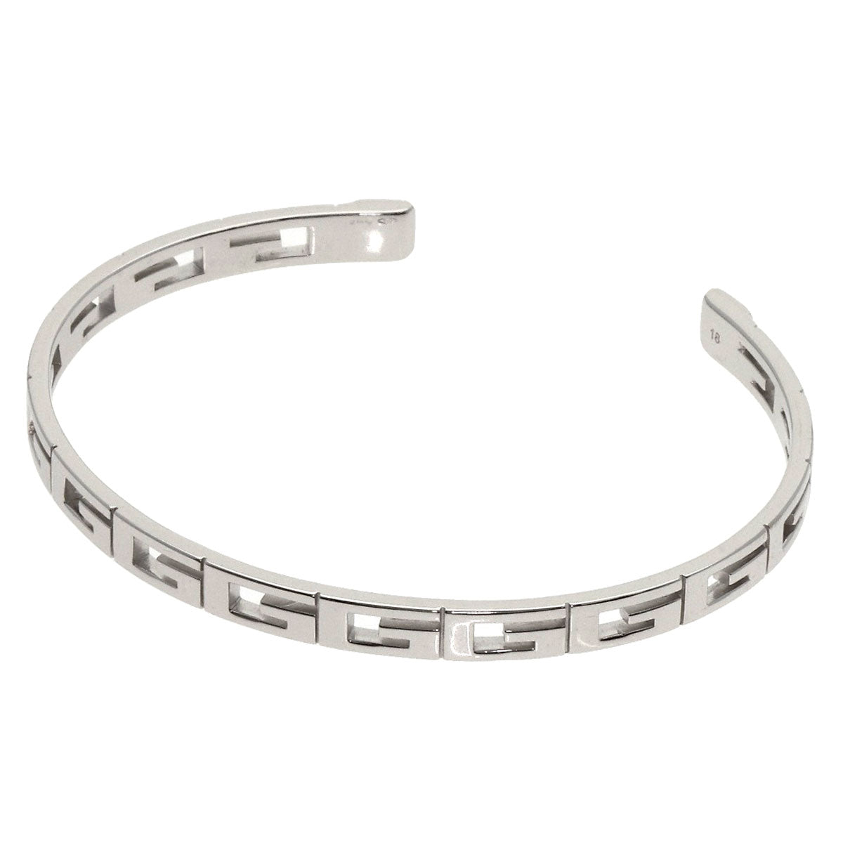 GUCCI   Bracelet Bangle G logo #18 K18 White Gold Ladies