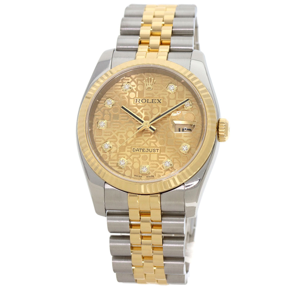 ROLEX DATEJUST 10P Diamond Watches 116233G Stainless Steel/SSxK18YG mens