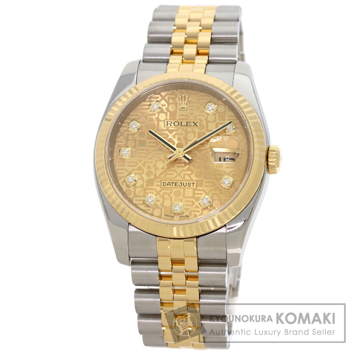 ROLEX DATEJUST 10P Diamond Watches 116233G Stainless Steel/SSxK18YG mens