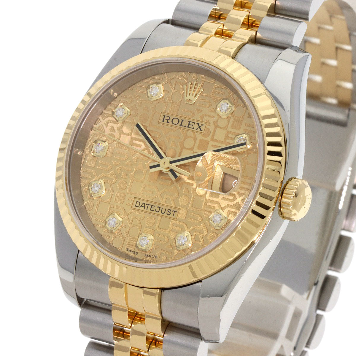 ROLEX DATEJUST 10P Diamond Watches 116233G Stainless Steel/SSxK18YG mens
