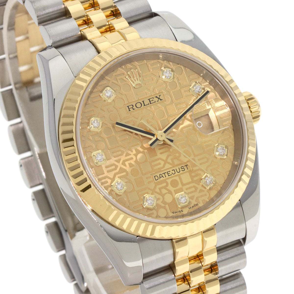 ROLEX DATEJUST 10P Diamond Watches 116233G Stainless Steel/SSxK18YG mens