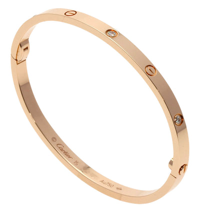 CARTIER   Bracelet LOVE Bracelets SM 6P Diamond #15 No driver K18 Pink Gold Ladies