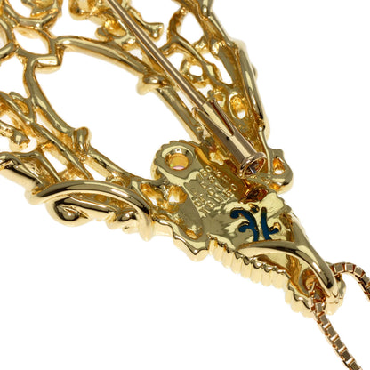 1.5ct Turquoise Opal Diamond Necklace K18 Yellow Gold 24.4g　Ladies