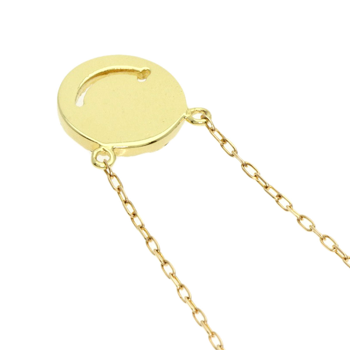 0.18ct Smile Diamond Black Diamond Necklace K18 Yellow Gold 1.7g　Ladies