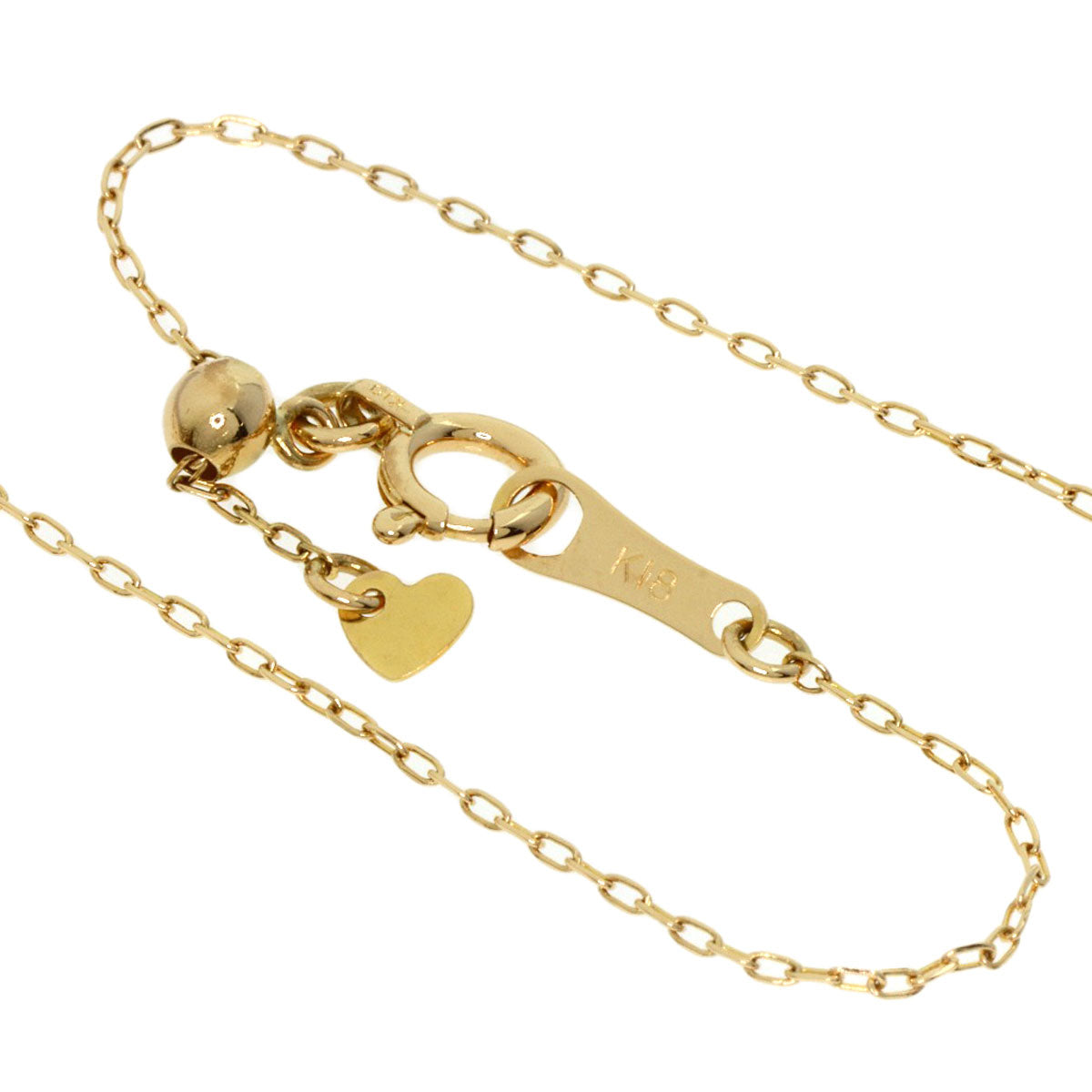 0.18ct Smile Diamond Black Diamond Necklace K18 Yellow Gold 1.7g　Ladies