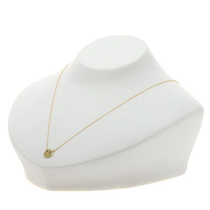 0.18ct Smile Diamond Black Diamond Necklace K18 Yellow Gold 1.7g　Ladies