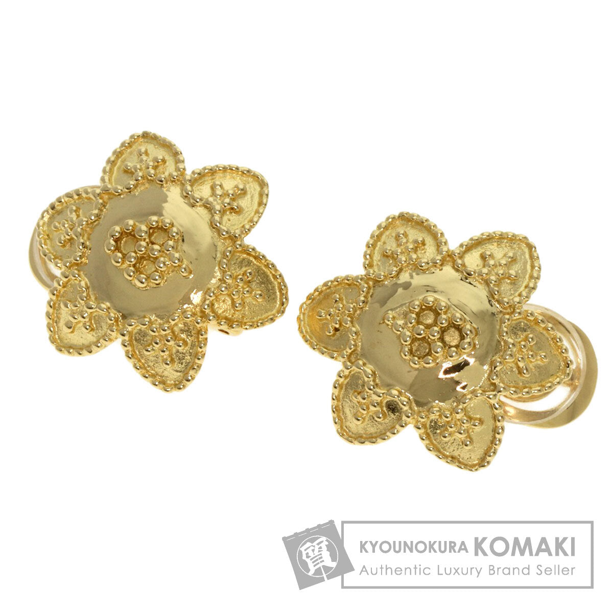 YANES   Earring Flower motif K18 Yellow Gold Ladies