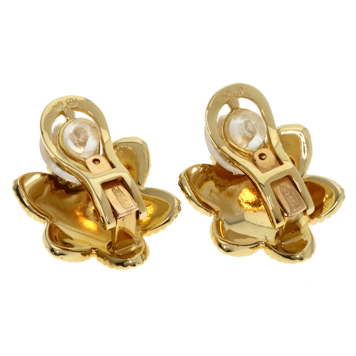 YANES   Earring Flower motif K18 Yellow Gold Ladies