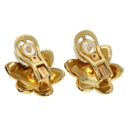 YANES   Earring Flower motif K18 Yellow Gold Ladies