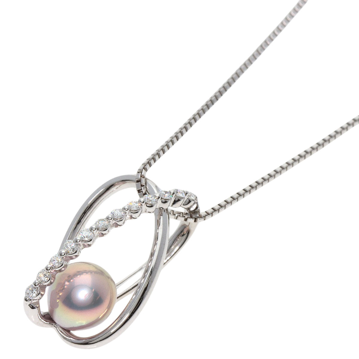 TASAKI   Necklace Pearl Pearl Diamond K18 White Gold Ladies