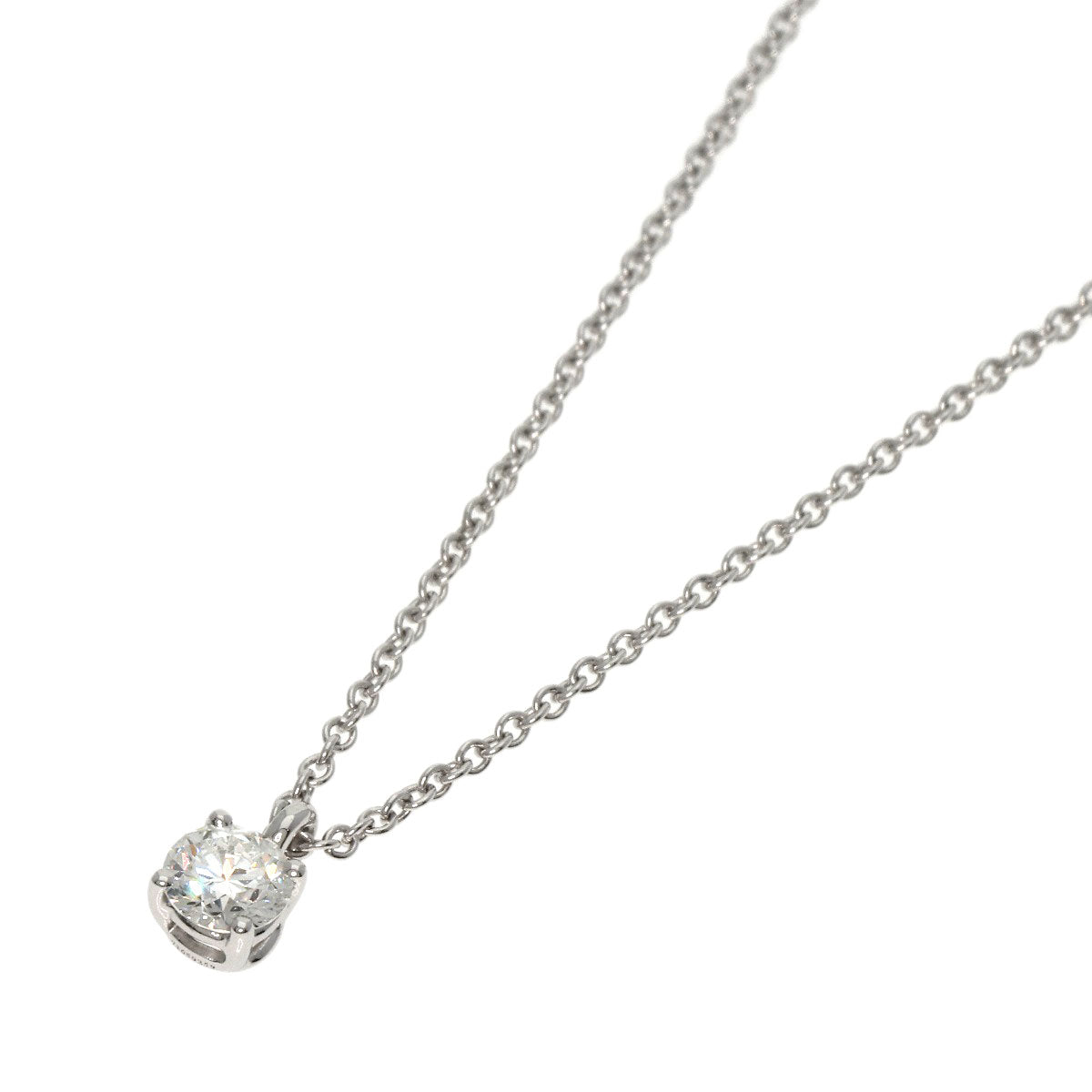 TIFFANY&Co.   Necklace Solitaire Diamond Platinum PT950 Ladies