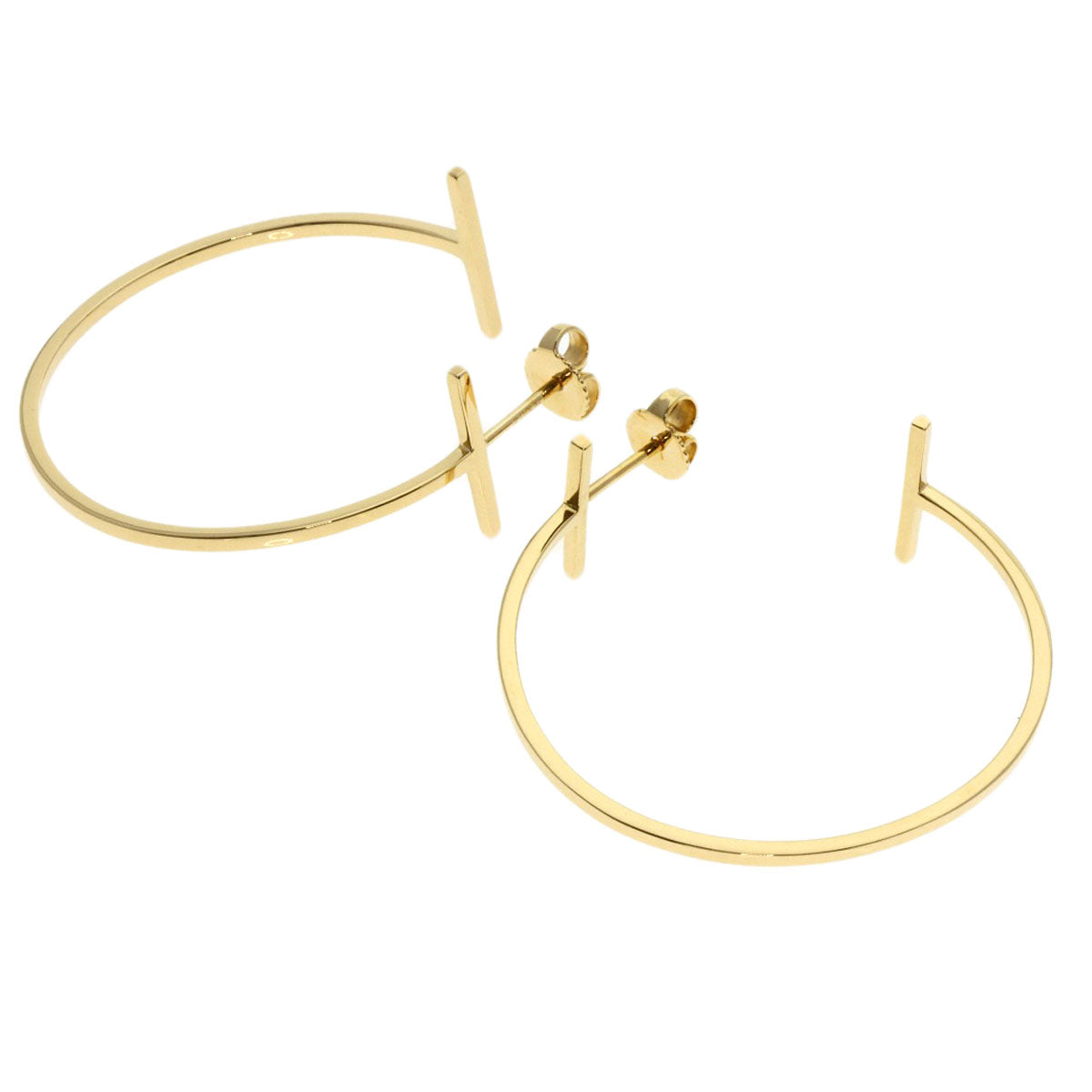 TIFFANY&Co.   earring TWire Hoop Large K18 Yellow Gold Ladies