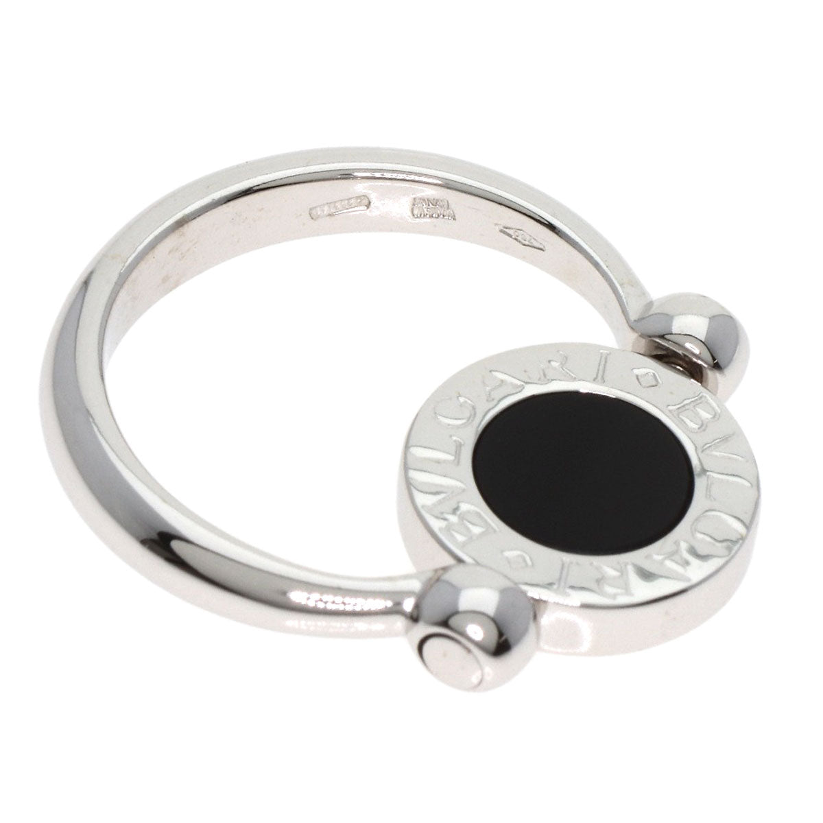 BVLGARI   Ring BVLGARI BVLGARI Flip Ring Onyx K18 White Gold Ladies