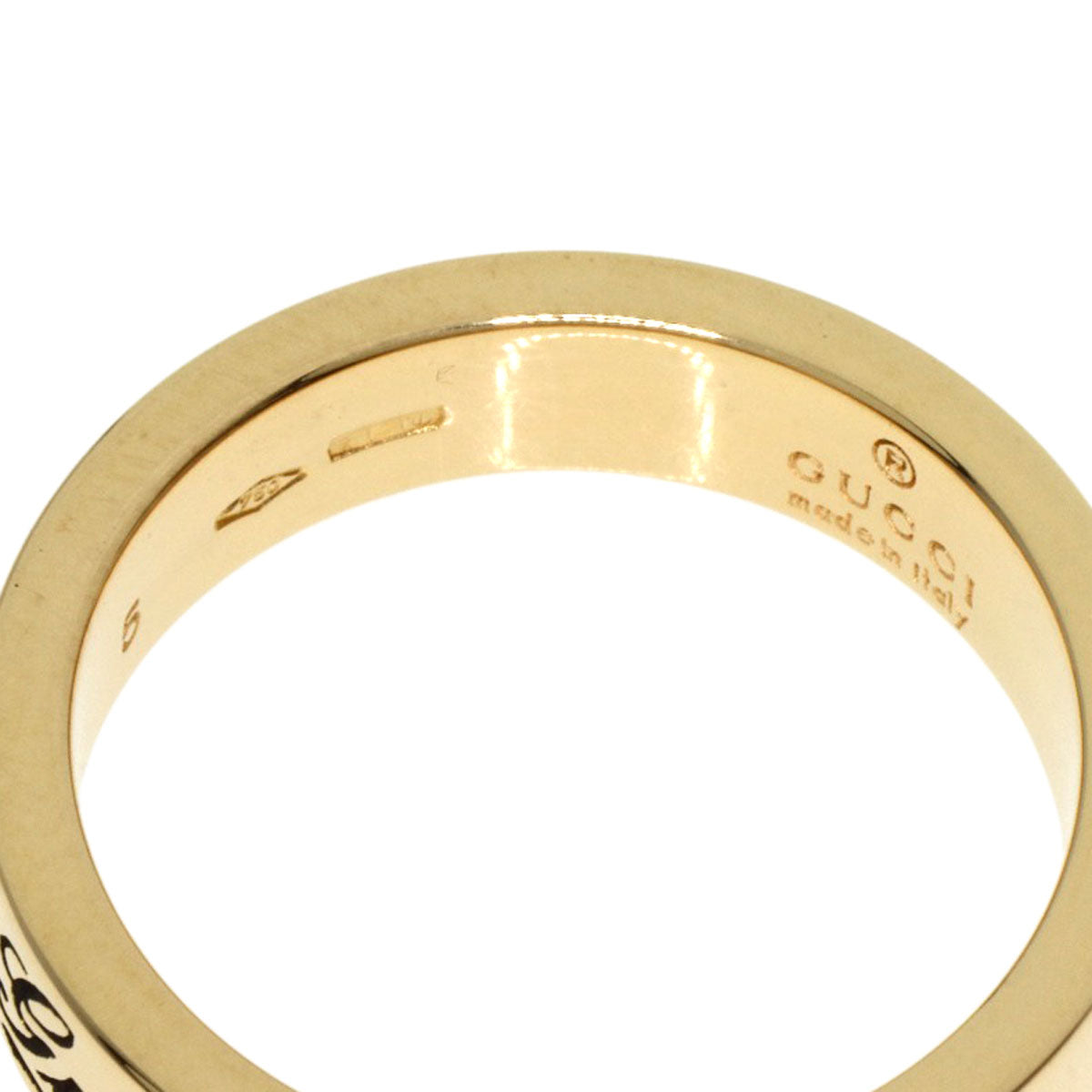 GUCCI   Ring Icon print 2P Diamond # 5 K18 Yellow Gold Ladies