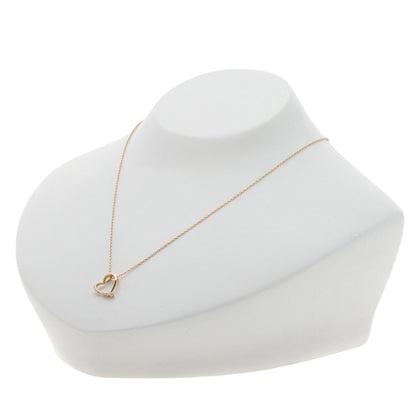 Ponte Vecchio Heart Diamond Necklace K18 Pink Gold Ladies [Used]