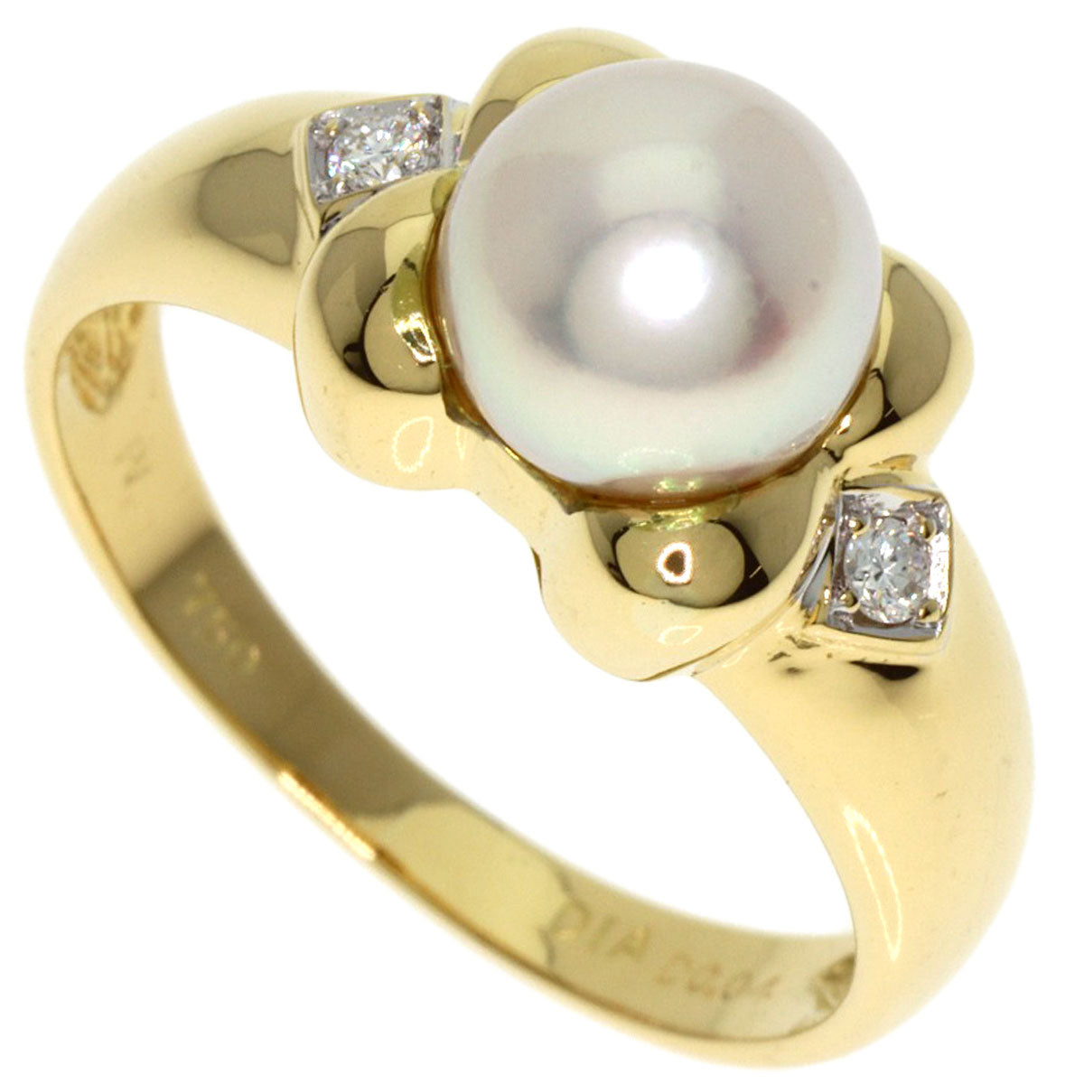 Ponte Vecchio   Ring Pearl Pearl Diamond K18 Yellow Gold Ladies