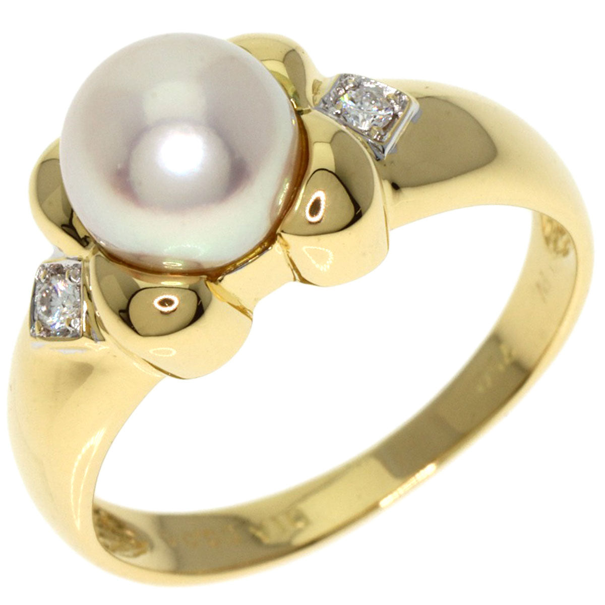 Ponte Vecchio   Ring Pearl Pearl Diamond K18 Yellow Gold Ladies