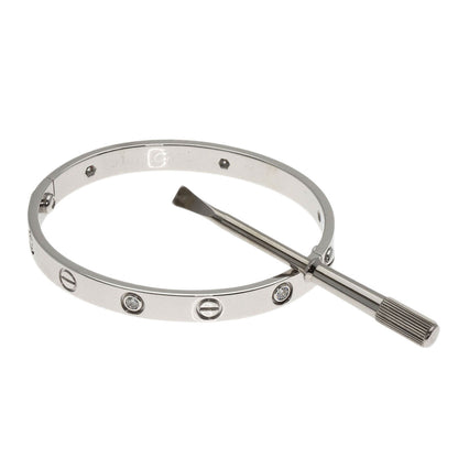 CARTIER LOVE Bracelets 6P Diamond with Driver #16 Bracelet K18 White Gold Ladies [Used]