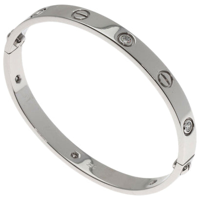 CARTIER LOVE Bracelets 6P Diamond with Driver #16 Bracelet K18 White Gold Ladies [Used]