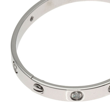 CARTIER LOVE Bracelets 6P Diamond with Driver #16 Bracelet K18 White Gold Ladies [Used]