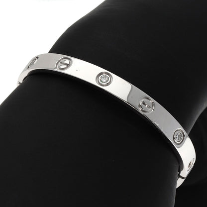 CARTIER LOVE Bracelets 6P Diamond with Driver #16 Bracelet K18 White Gold Ladies [Used]