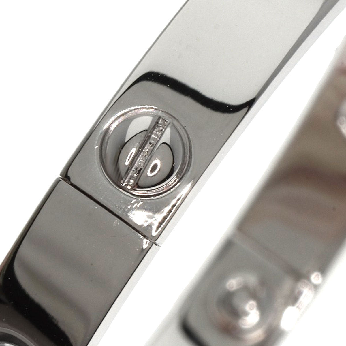 CARTIER LOVE Bracelets 6P Diamond with Driver #16 Bracelet K18 White Gold Ladies [Used]