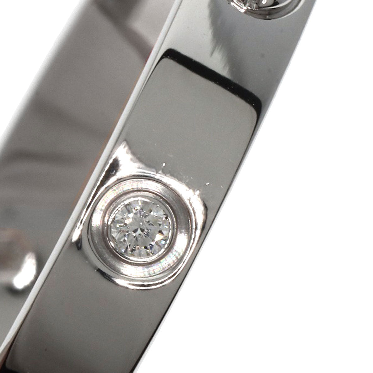 CARTIER LOVE Bracelets 6P Diamond with Driver #16 Bracelet K18 White Gold Ladies [Used]